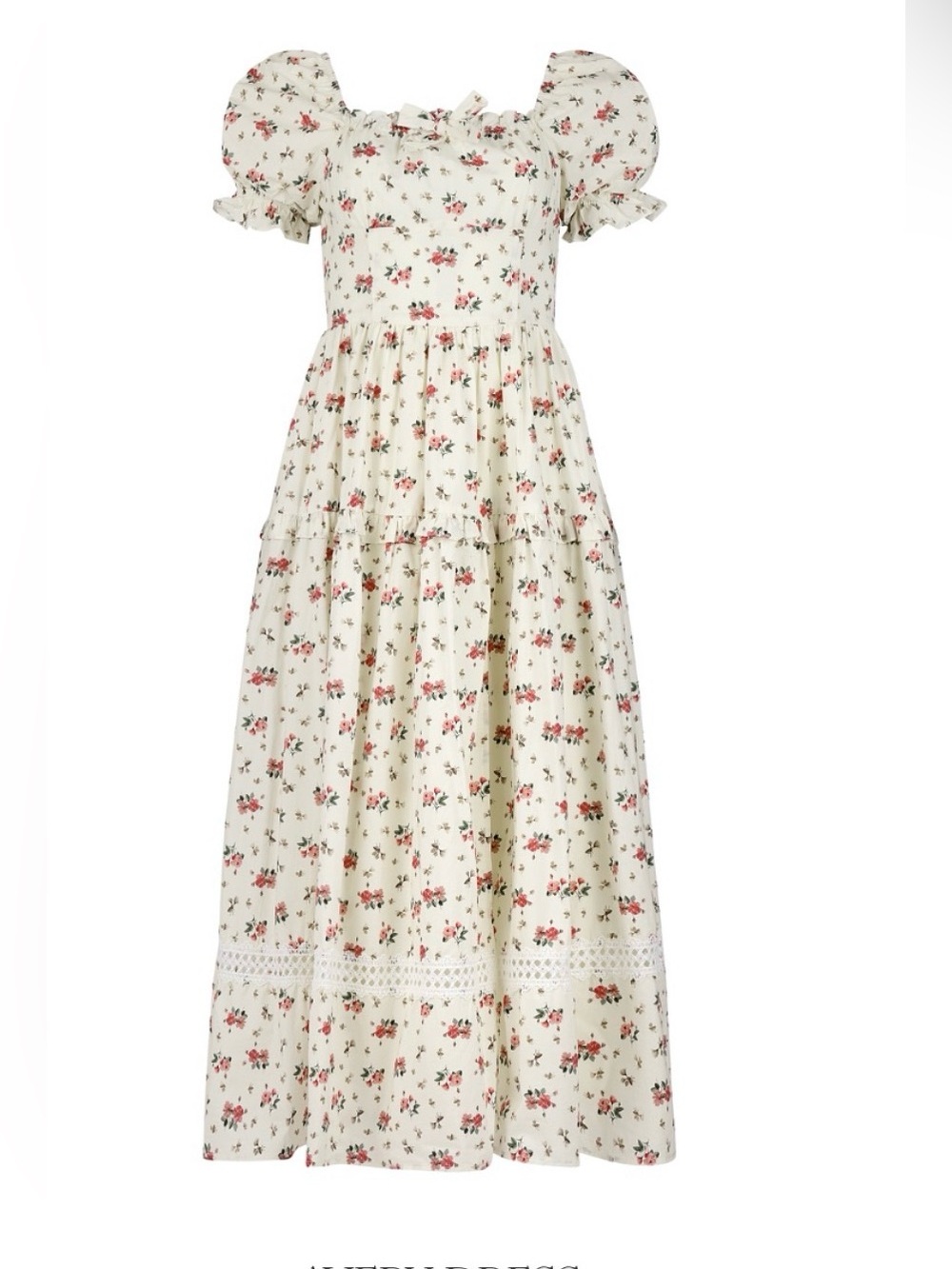 JessaKae Avery Cream Maxi Dress with Pink Floral Print